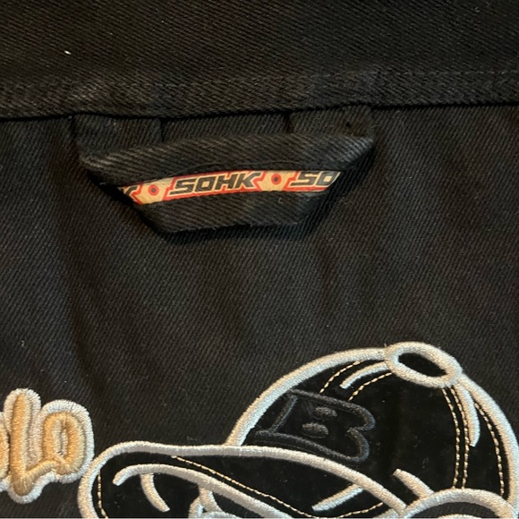 Y2K School Of Hard Knock SOHK Black Bomber Jacket with BOLO Urban Graphic Men L - Picture 7 of 10